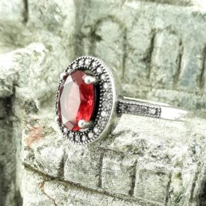 Anillo Plata 925 Con Ruibi Sintetico