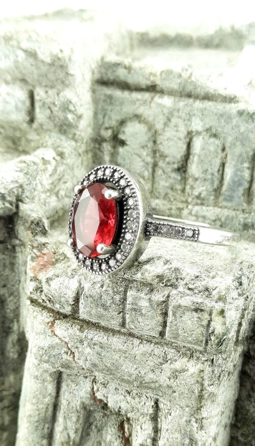 Anillo Plata 925 Con Ruibi Sintetico