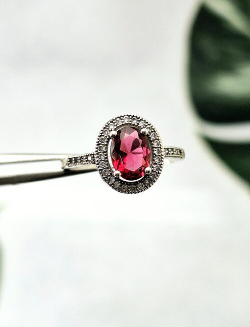 Anillo Plata 925 Con Ruibi Sintetico - Imagen 2