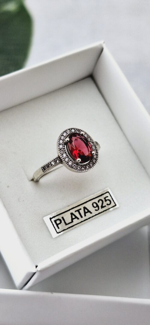 Anillo Plata 925 Con Ruibi Sintetico - Imagen 5